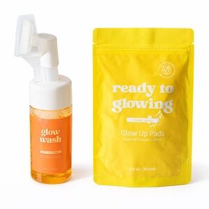 Glow Wash Turmeric + Kojic Acid Foam Face Wash + 30 Lemon Glow Up Cleansing Pads